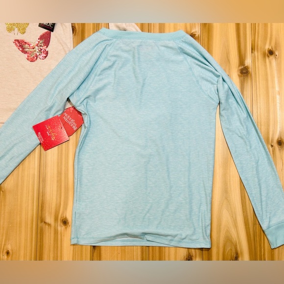 NEW Set of 2 Long Sleeve Shirts size 10/12 Medium Butterflies & Holiday Flamingo - Picture 14 of 16